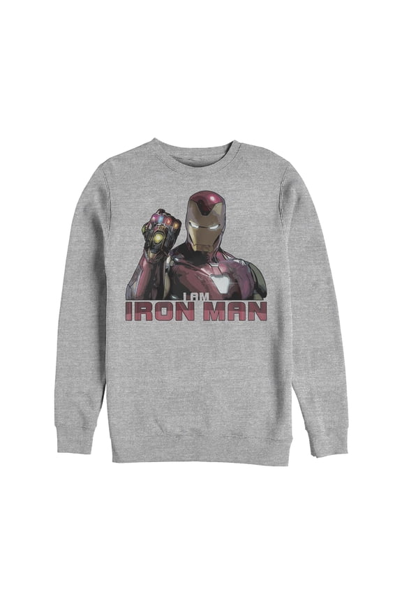 Men's Marvel Avengers: Endgame I Am Iron Man Sweatshirt Athletic Heather Small