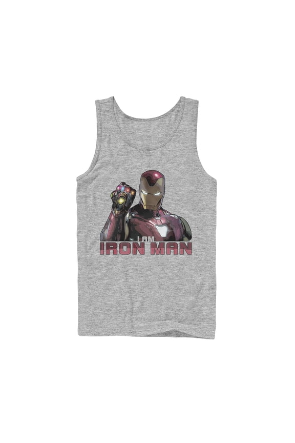 Men's Marvel Avengers: Endgame I Am Iron Man Tank Top Athletic Heather Medium