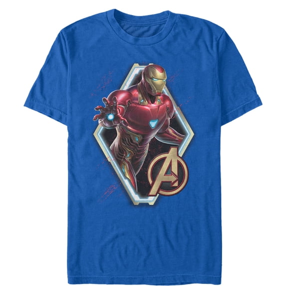 Men's Marvel Avengers: Endgame Iron Man Frame Graphic Tee Royal Blue Medium