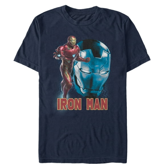 Men's Marvel Avengers: Endgame Iron Man Helmet  Graphic Tee Navy Blue X Large