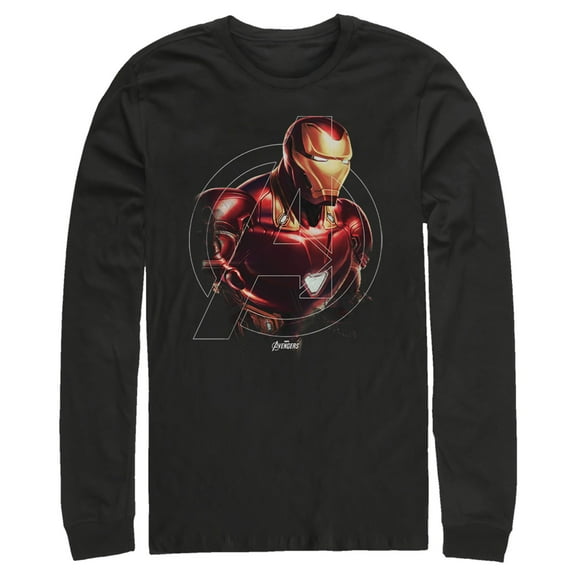 Men's Marvel Avengers: Endgame Iron Man Portrait  Long Sleeve Shirt Black X Large