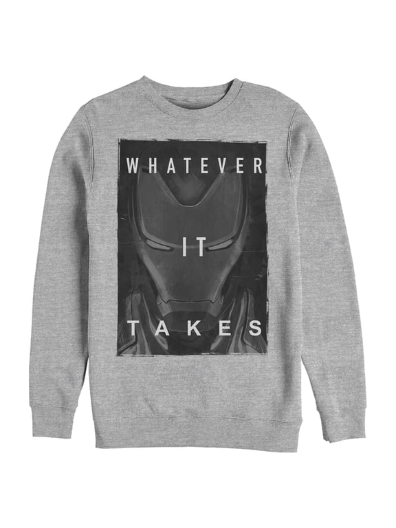 Men's Marvel Avengers: Endgame Iron Man Whatever It Takes Sweatshirt Athletic Heather X Large