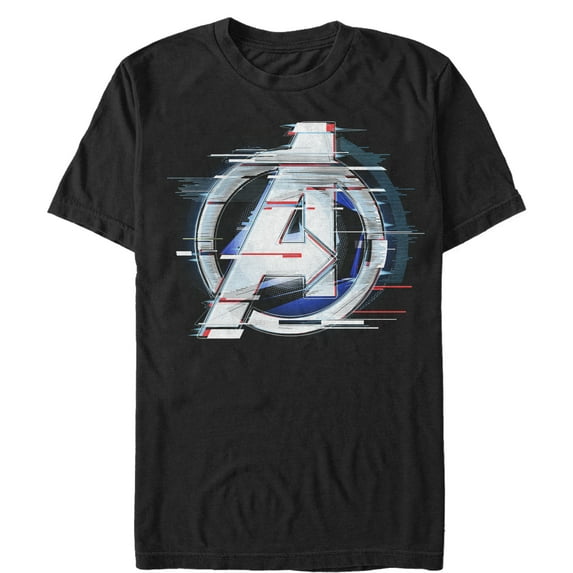 Men's Marvel Avengers: Endgame Logo Glitch Graphic Tee Black 4X Large