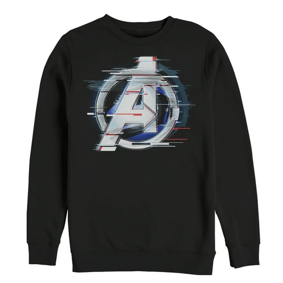 Men's Marvel Avengers: Endgame Logo Glitch  Sweatshirt Black Large