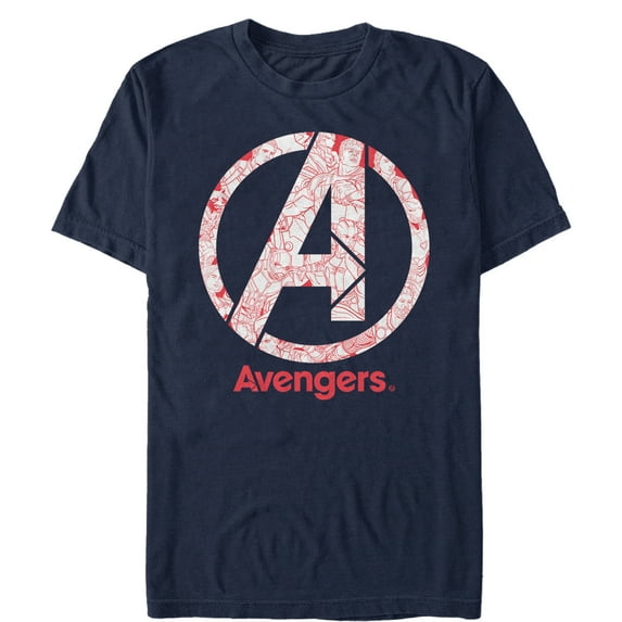Men's Marvel Avengers: Endgame Logo Line Art Graphic Tee Navy Blue Small