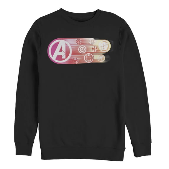 Men's Marvel Avengers: Endgame Logo Swipe Button Sweatshirt Black X Large