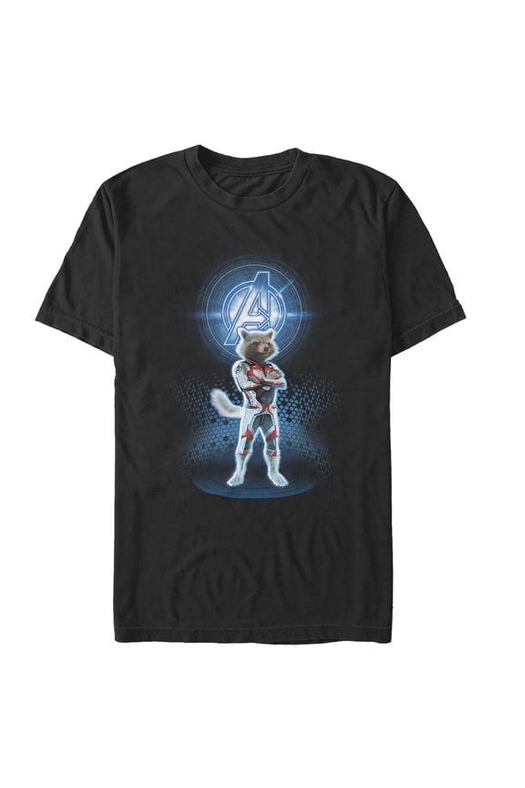 Men's Marvel Avengers: Endgame Rocket Quantum Ready Graphic Tee Black Large