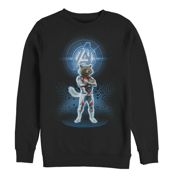 Men's Marvel Avengers: Endgame Rocket Quantum Ready Sweatshirt Black 2X Large
