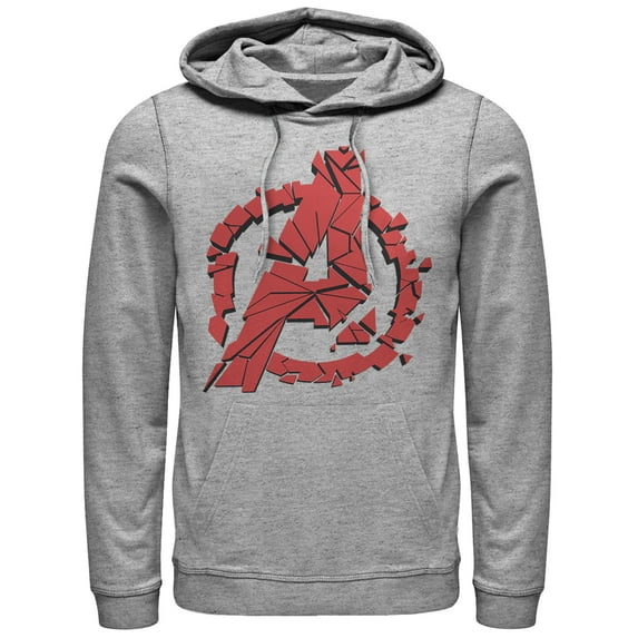Men's Marvel Avengers: Endgame Shatter Logo Pull Over Hoodie Athletic Heather Small