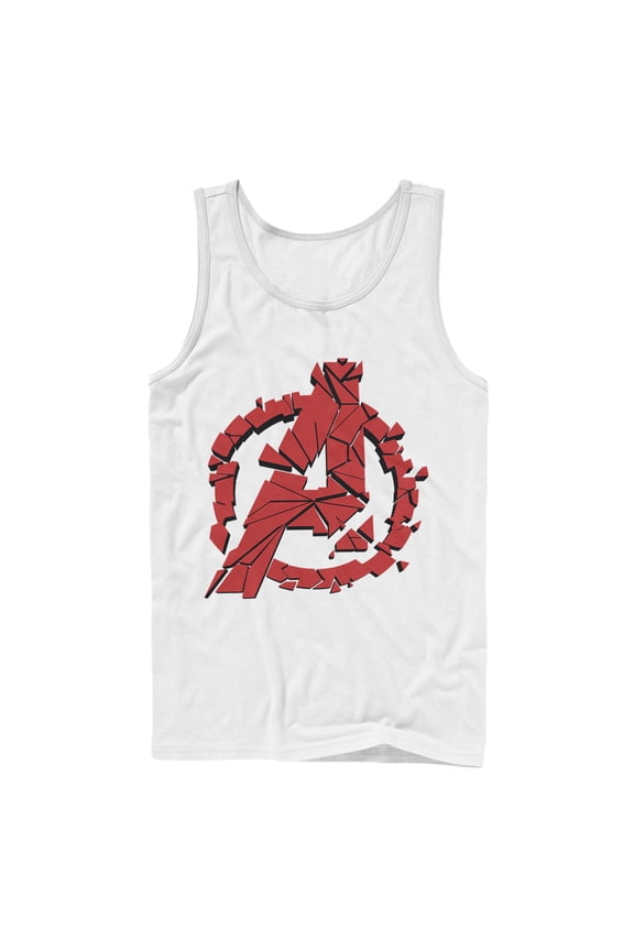 Men's Marvel Avengers: Endgame Shatter Logo  Tank Top White Medium