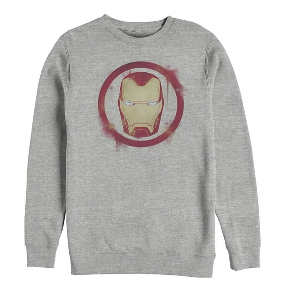 Men's Marvel Avengers: Endgame Smudged Iron Man Sweatshirt Athletic Heather Small