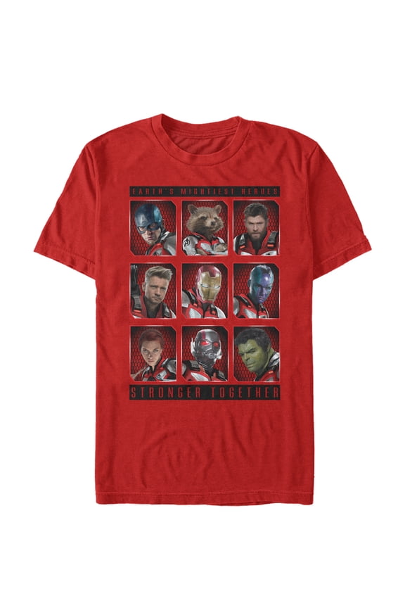Men's Marvel Avengers: Endgame Stronger Together Bingo Graphic Tee Red Small