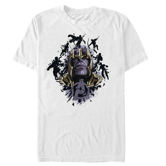 Men's Marvel Avengers: Endgame Thanos Inkblot Crown  Graphic Tee White Small