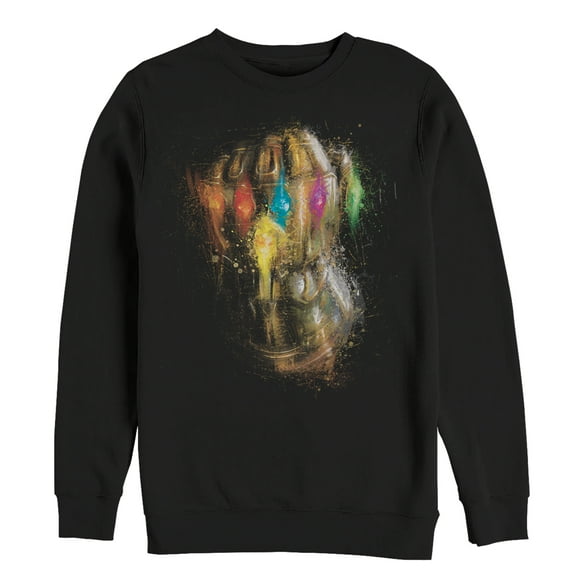 Men's Marvel Avengers: Endgame Thanos Spray Paint Glove  Sweatshirt Black 3X Large