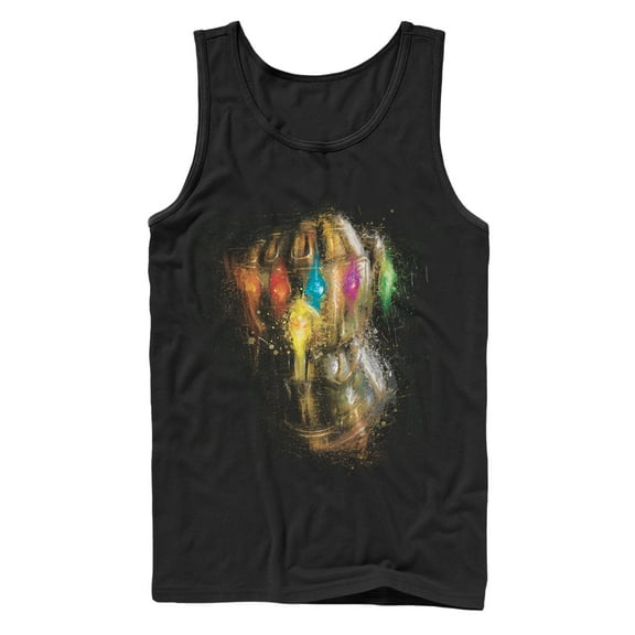 Men's Marvel Avengers: Endgame Thanos Spray Paint Glove  Tank Top Black Medium