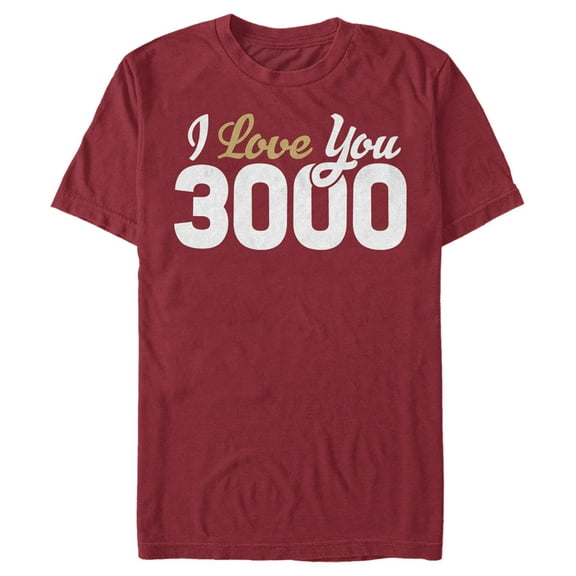 Men's Marvel Avengers: Endgame Valentine's Day Iron Man I Love You 3000  Graphic Tee Cardinal 3X Large