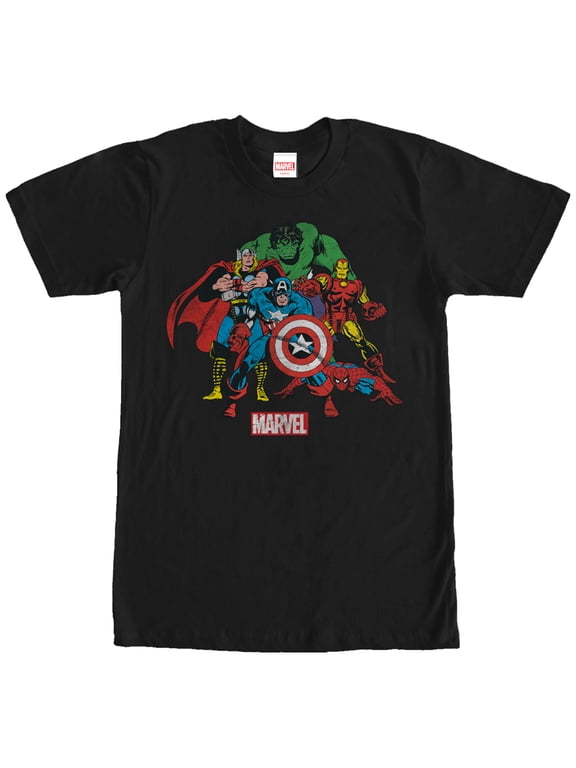 Men's Marvel Avengers Group Graphic Tee Black X Large