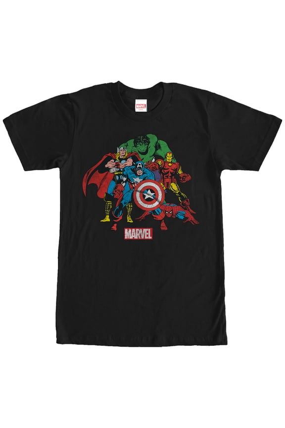 Men's Marvel Avengers Group Graphic Tee Black X Large