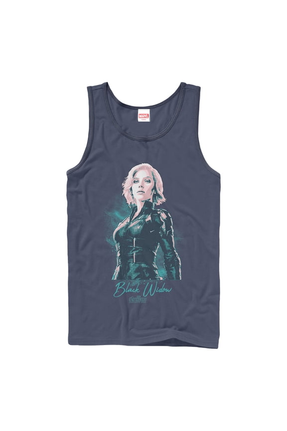 Men's Marvel Avengers: Infinity War Black Widow Shadow  Tank Top Navy Blue Medium