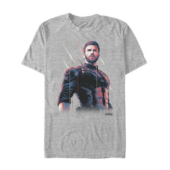 Men's Marvel Avengers: Infinity War Captain America Streak Graphic Tee Athletic Heather Small