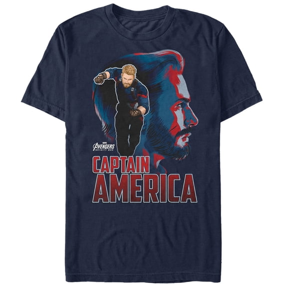 Men's Marvel Avengers: Infinity War Captain America View Graphic Tee Navy Blue Medium