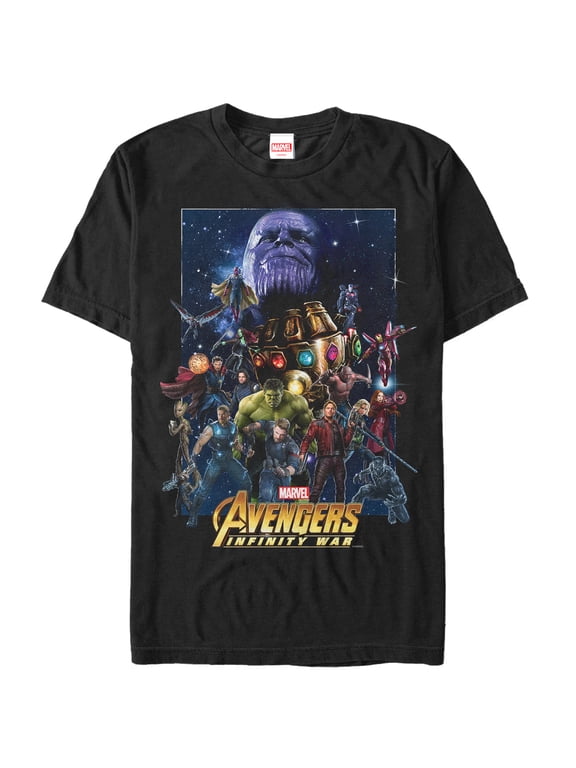 Men's Marvel Avengers: Infinity War Character Collage Graphic Tee Black Medium