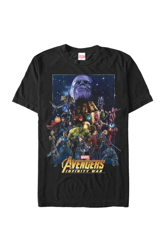 Men's Marvel Avengers: Infinity War Character Collage Graphic Tee Black X Large