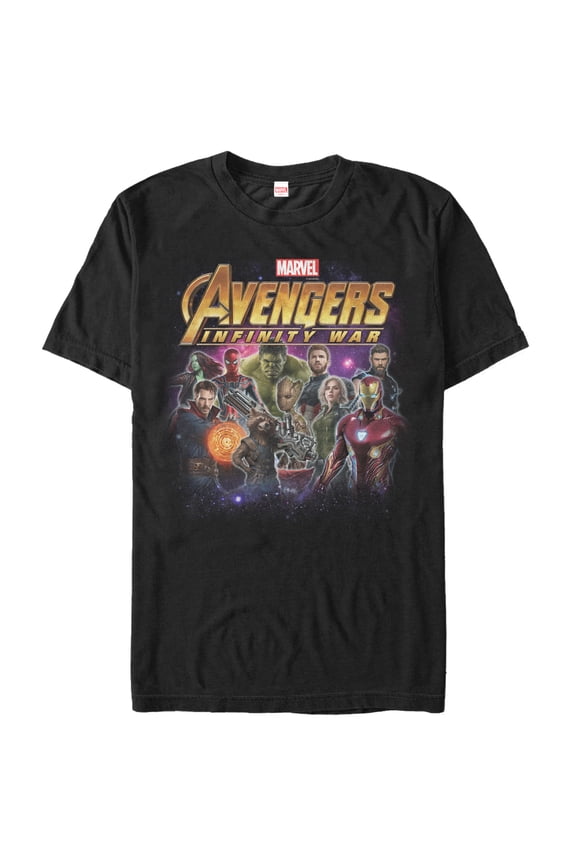 Men's Marvel Avengers: Infinity War Character Shot Graphic Tee Black Large