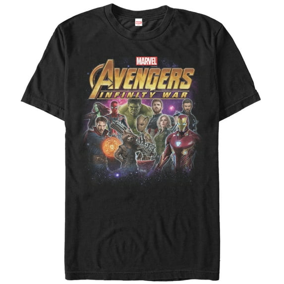 Men's Marvel Avengers: Infinity War Character Shot Graphic Tee Black Small