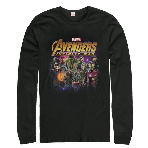 Men's Marvel Avengers: Infinity War Character Shot  Long Sleeve Shirt Black X Large