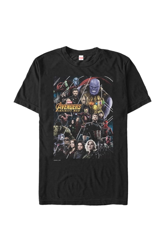 Men's Marvel Avengers: Infinity War Character View  Graphic Tee Black X Large