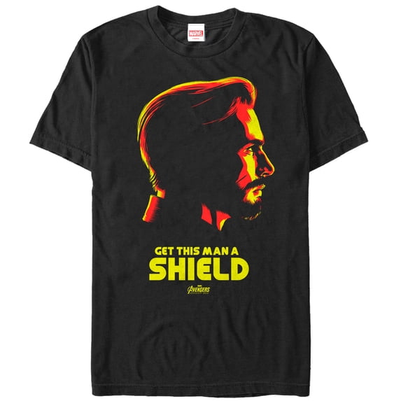 Men's Marvel Avengers: Infinity War Get Captain America a Shield Graphic Tee Black 3X Large