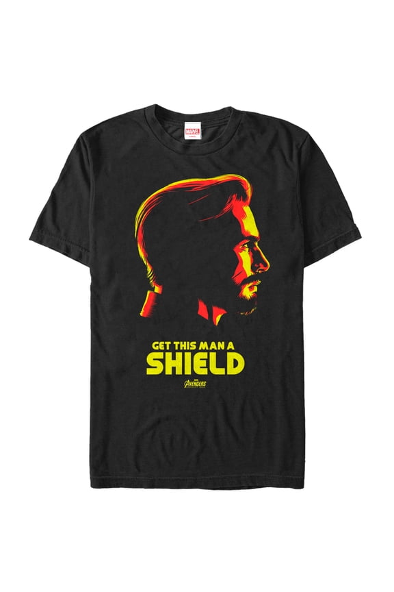 Men's Marvel Avengers: Infinity War Get Captain America a Shield  Graphic Tee Black Medium