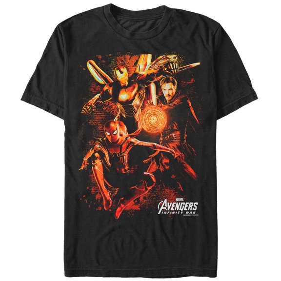 Men's Marvel Avengers: Infinity War Group Glow  Graphic Tee Black 2X Large