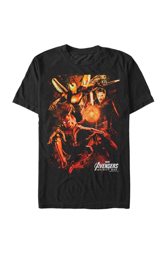 Men's Marvel Avengers: Infinity War Group Glow  Graphic Tee Black Small