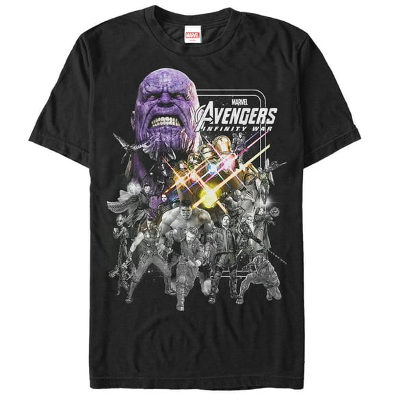Men's Marvel Avengers: Infinity War Groupscale Graphic Tee Black Medium