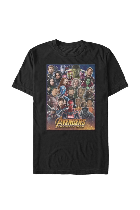 Men's Marvel Avengers: Infinity War Hero Collage Graphic Tee Black Medium