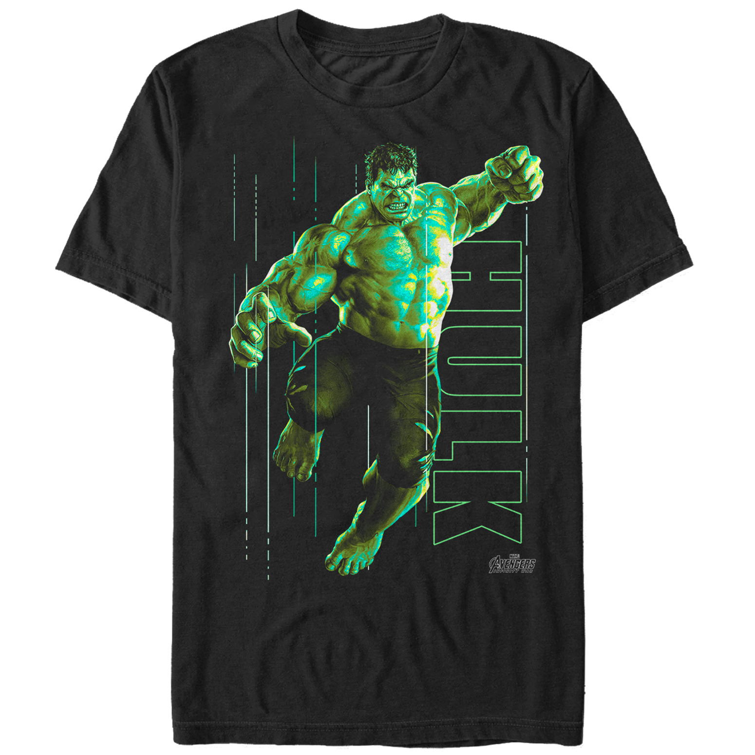 Camiseta gráfica de hombre Marvel Avengers: Infinity War Hulk Retrato Negro 3XL