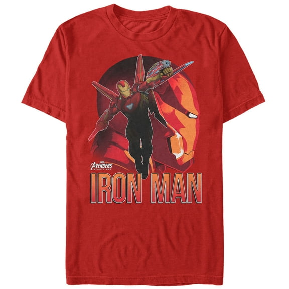 Men's Marvel Avengers: Infinity War Iron Man View  Graphic Tee Red X Large