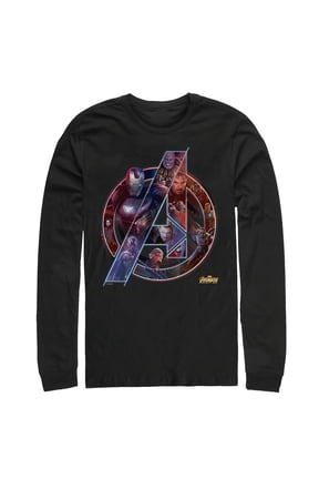 Men's Marvel Avengers: Infinity War Logo Long Sleeve Shirt Black Large