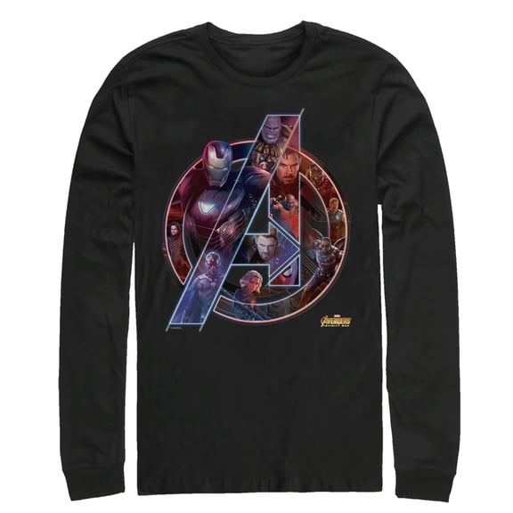 Men's Marvel Avengers: Infinity War Logo Long Sleeve Shirt Black Small