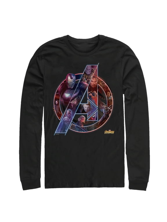 Men's Marvel Avengers: Infinity War Logo Long Sleeve Shirt Black X Large
