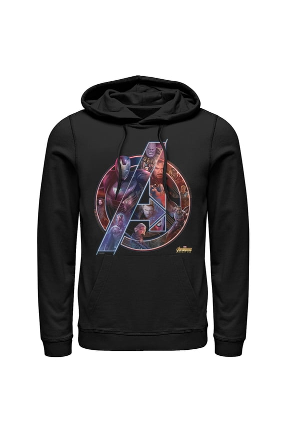 Men's Marvel Avengers: Infinity War Logo  Pull Over Hoodie Black Large