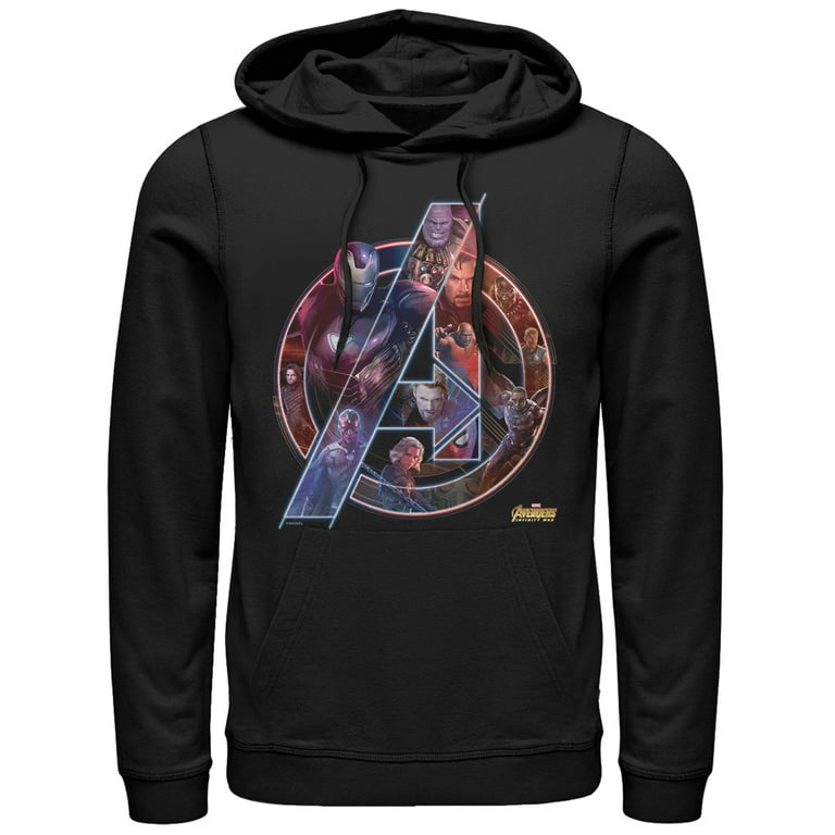 Men s Marvel Avengers Infinity War Logo Pull Over Hoodie Black Large Walmart