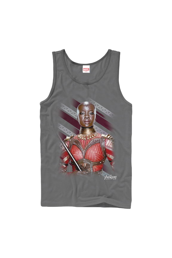 Men's Marvel Avengers: Infinity War Okoye Stripe Tank Top Charcoal Large