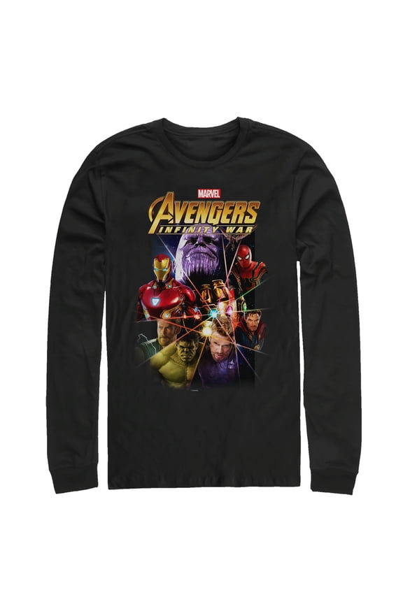 Men's Marvel Avengers: Infinity War Prism Long Sleeve Shirt Black Large