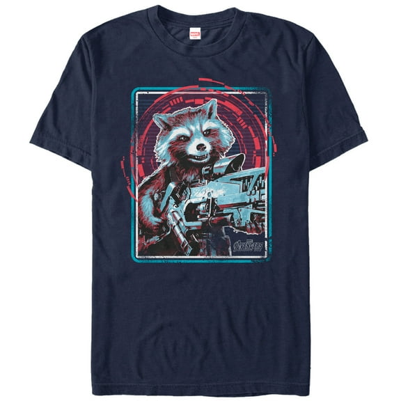 Men's Marvel Avengers: Infinity War Rocket Frame  Graphic Tee Navy Blue Large