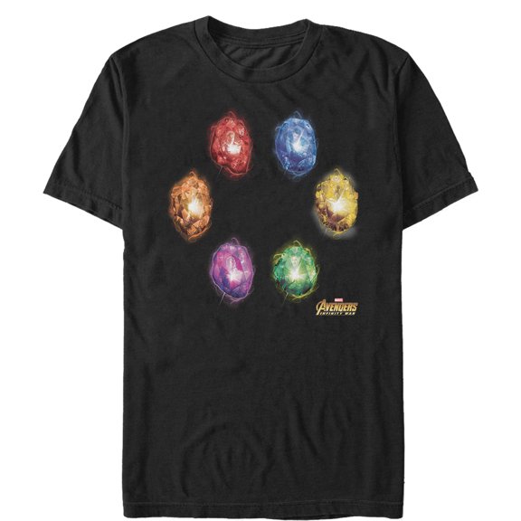 Men's Marvel Avengers: Infinity War Six Infinity Stones  Graphic Tee Black 2X Large