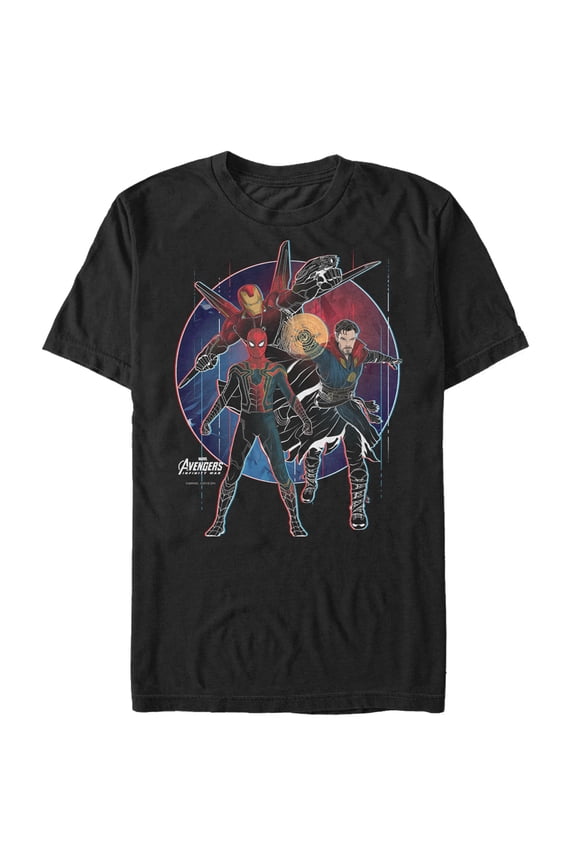 Men's Marvel Avengers: Infinity War Spider-Man Circle  Graphic Tee Black 4X Large
