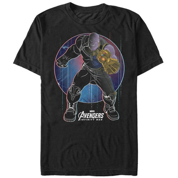 Men's Marvel Avengers: Infinity War Thanos Circle  Graphic Tee Black 5X Large